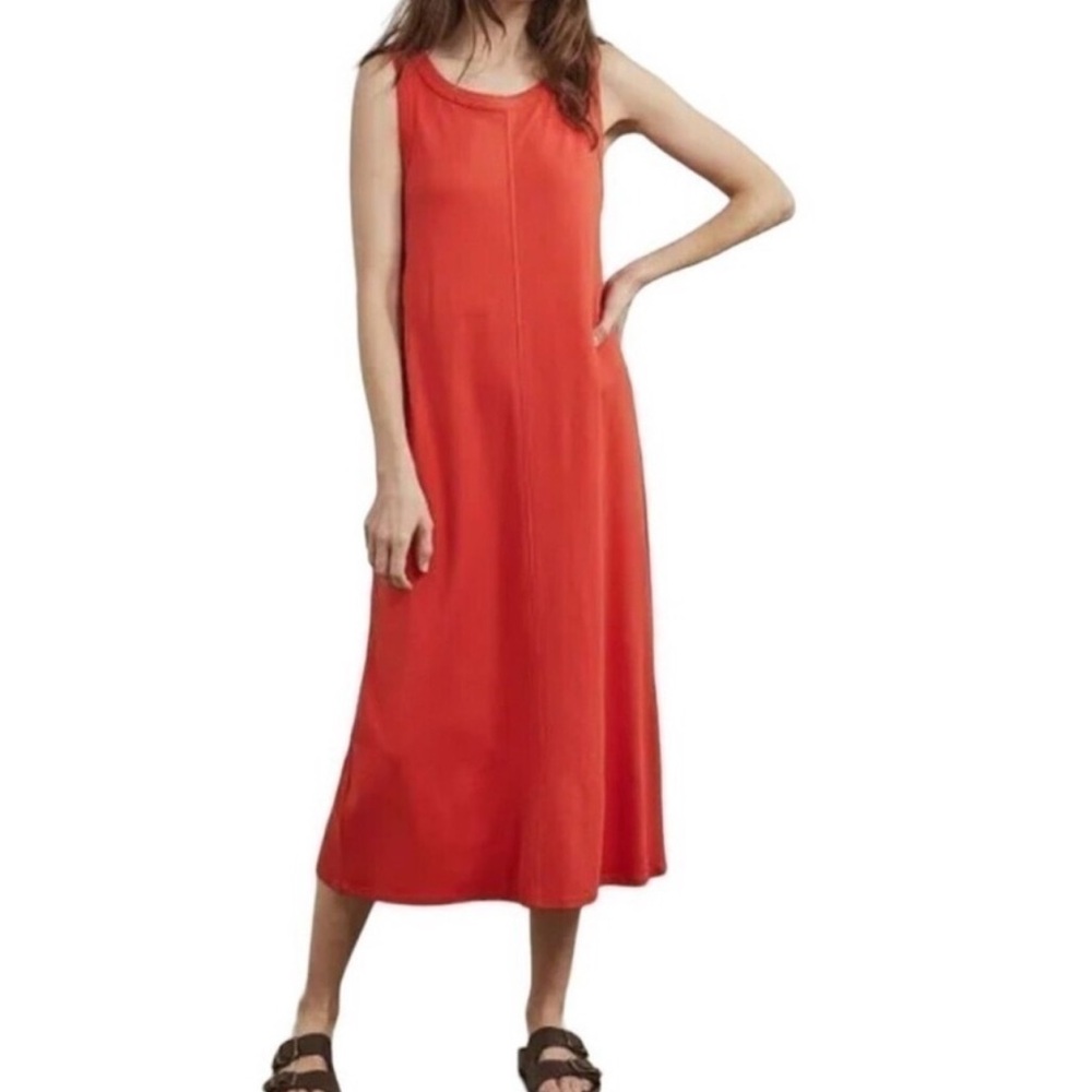 Elizabeth & James Red Cosmic Lava Sleeveless Midi Dress